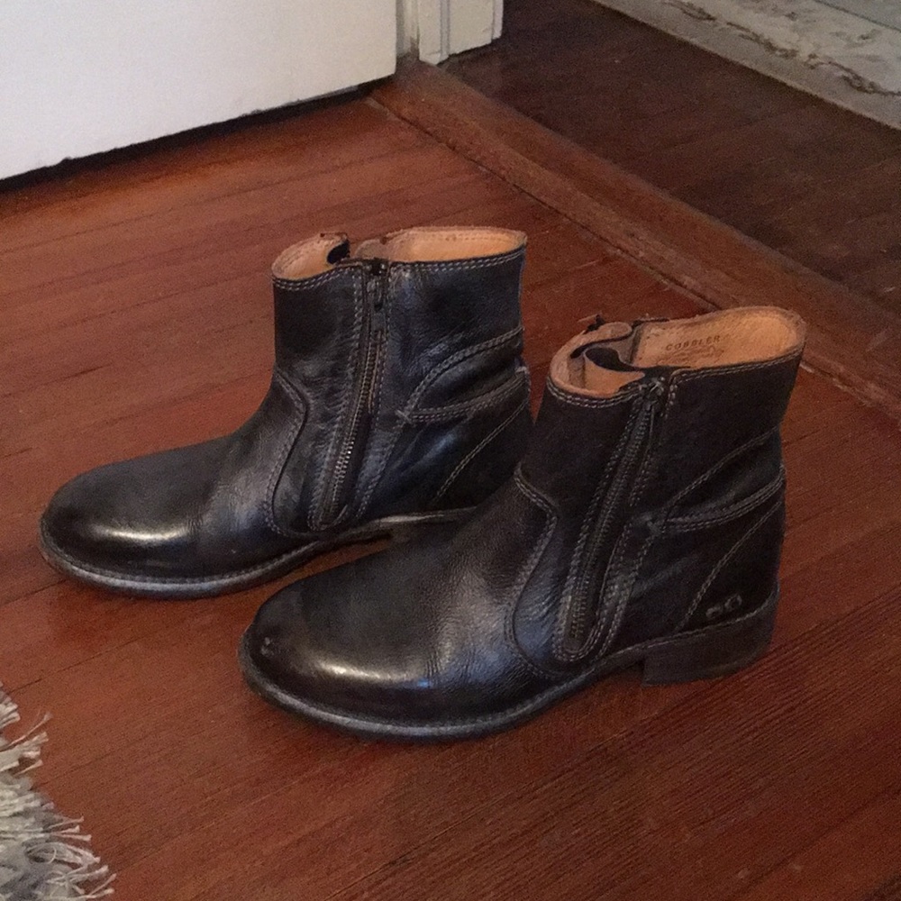 Bed Stu Black Leather Moto/Combat Boots